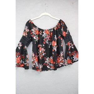 Active USA Long Belled Sleeve Silky Top-Crochet-Size Small-Whimsigoth